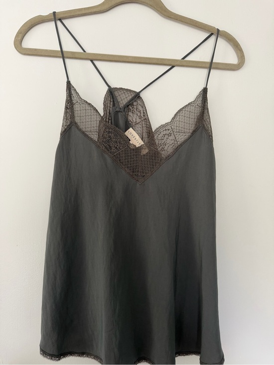 lovestitch Tops - Lovestitch Lace Trim Charcoal Cami size M